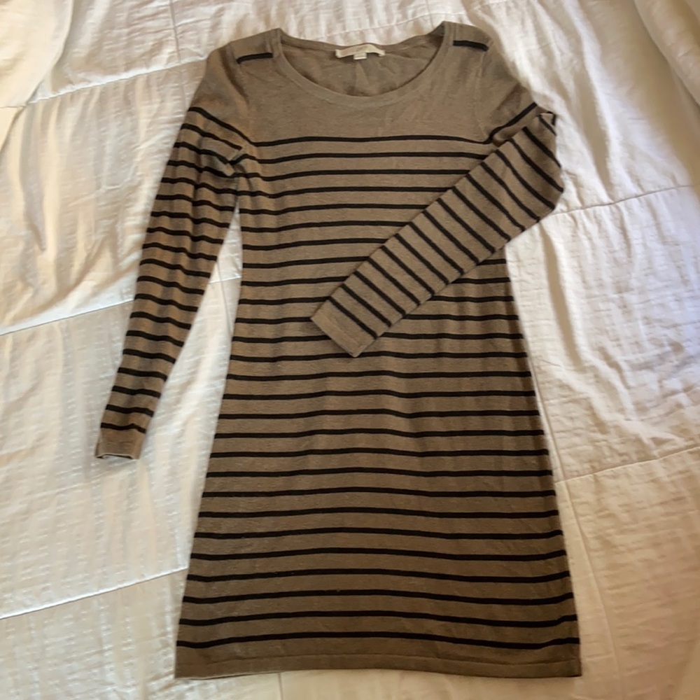 Loft vertical striped sweater dress